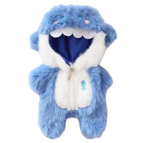 BelleVive Kleidung für Puppe (Keine Puppe), Handgefertigter gehäkelter Blauhai-Bodysuit für 15 cm 17 cm große Puppen, Premium-Outfit mit Accessoires, stylische Kleidung für Puppen von BelleVive