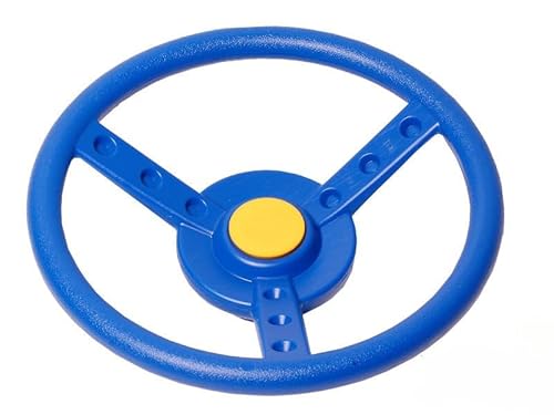Bello Grardino - Lenkrad für Kinder - Kinder Spielhaus Zubehör - Für Outdoor-Spielgeräte & Baumhäuser – Inkl. Befestigung – Robustes Kunststoff-Lenkrad für Spielhaus & Kletterturm – Wetterfest (Blau) von Bello Giardino