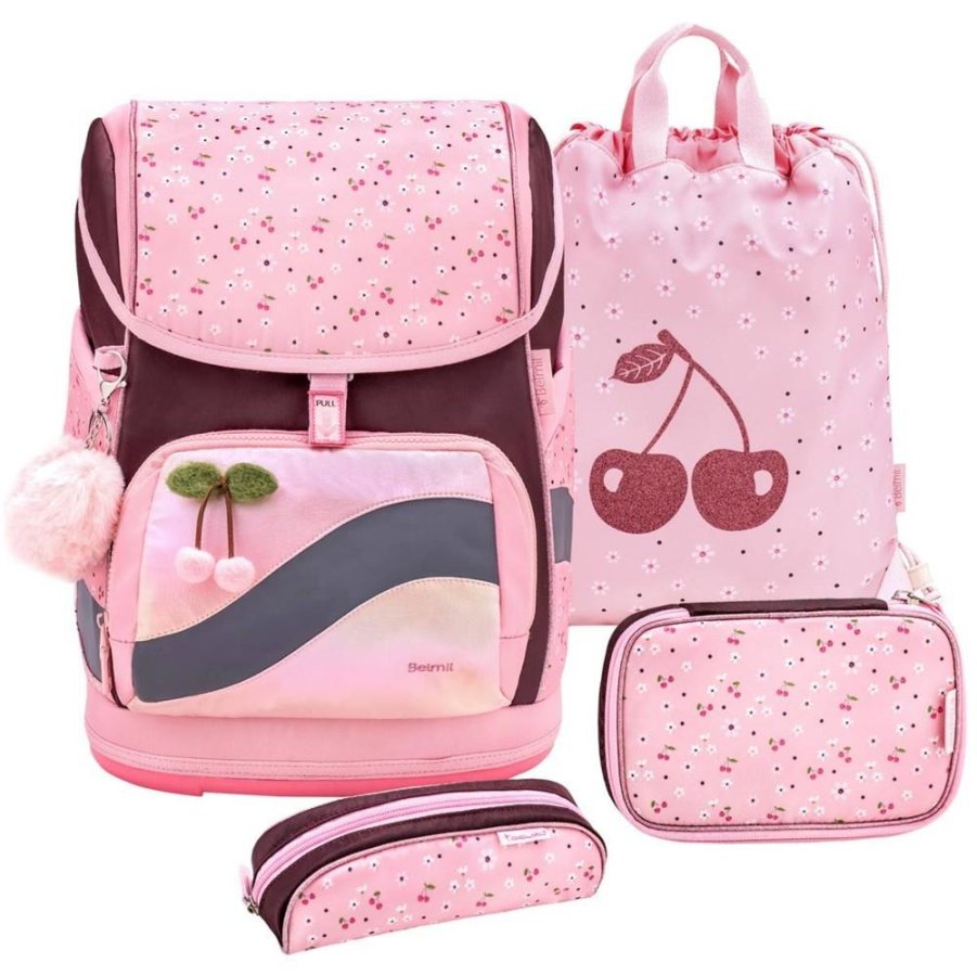 Belmil Premium Schulranzen Set Smarty Plus CHERRY BLOSSOM von Belmil