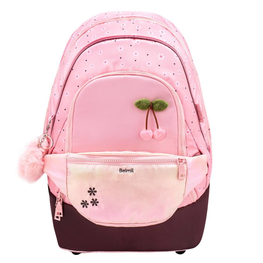 Belmil Premium Schulrucksack mit Bauchtasche CHERRY BLOSSOM Belmil Premium Schulrucksack mit Bauchtasche CHERRY BLOSSOM von Belmil