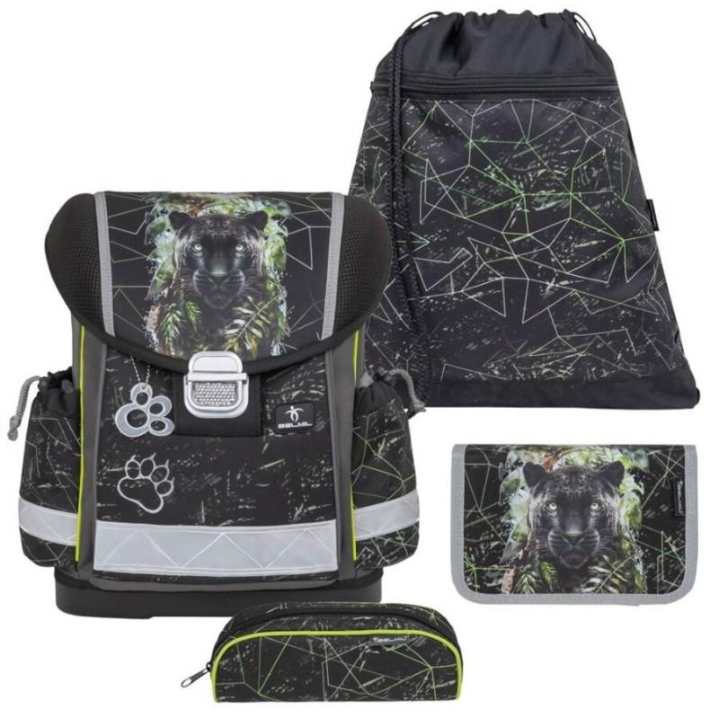 Belmil Schulranzen-Set 4-tlg Jungen Classy Black Panther | AGR von Belmil
