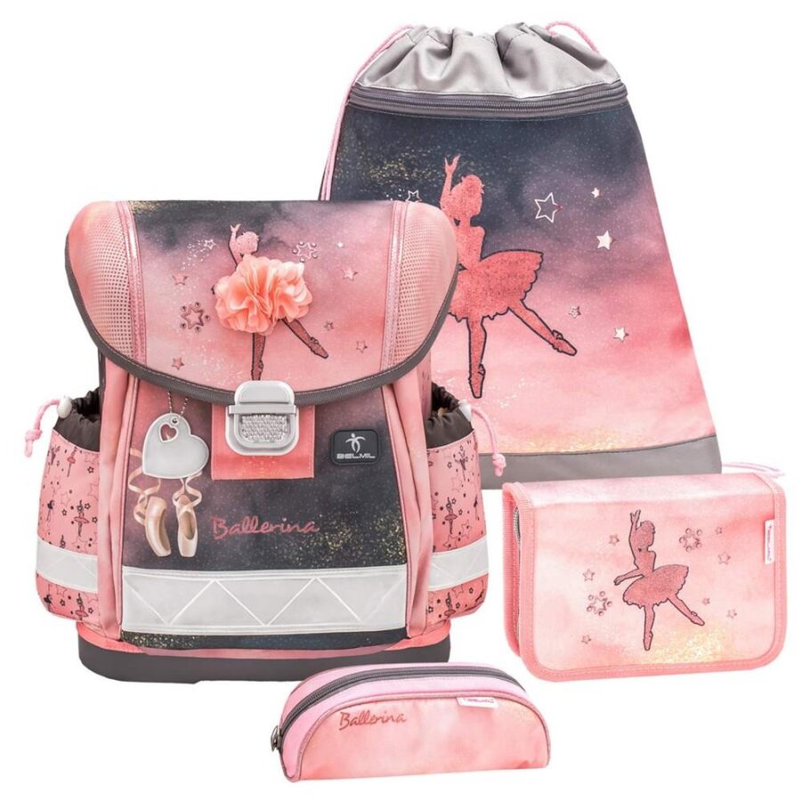 Belmil Schulranzen-Set 4-tlg Mädchen Classy Ballerina Black Pink | AGR Belmil Schulranzen-Set 4-tlg Mädchen Classy Ballerina Black Pink | AGR von Belmil