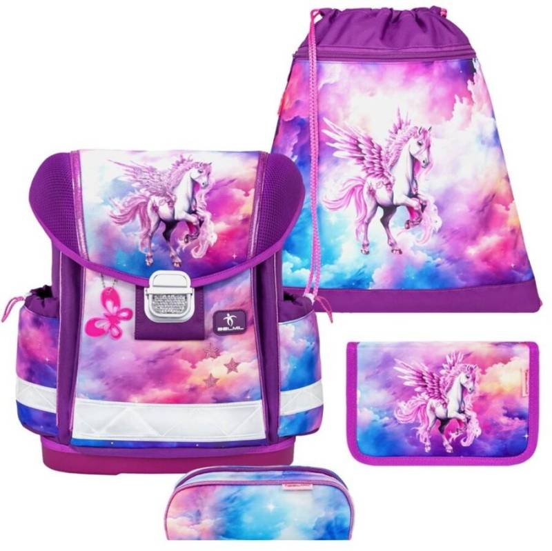 Belmil Schulranzen-Set 4-tlg Mädchen Classy Pegasus | AGR von Belmil