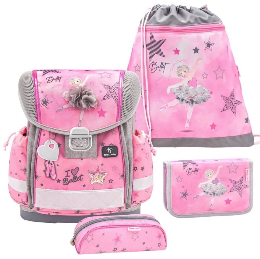 Belmil Schulranzen Set Mädchen Ballerina Ballet Light Pink "Classy", ab 1.Klasse Grundschule von Belmil