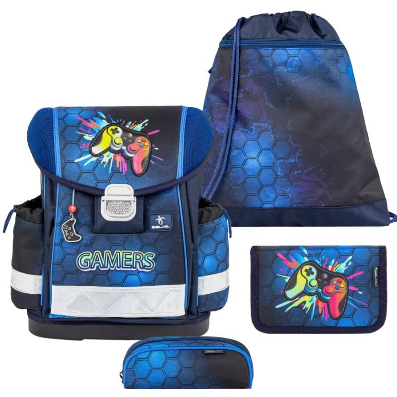 Belmil Schulranzen Set CLASSY 4tlg Game On (Motiv: Gaming) von Belmil