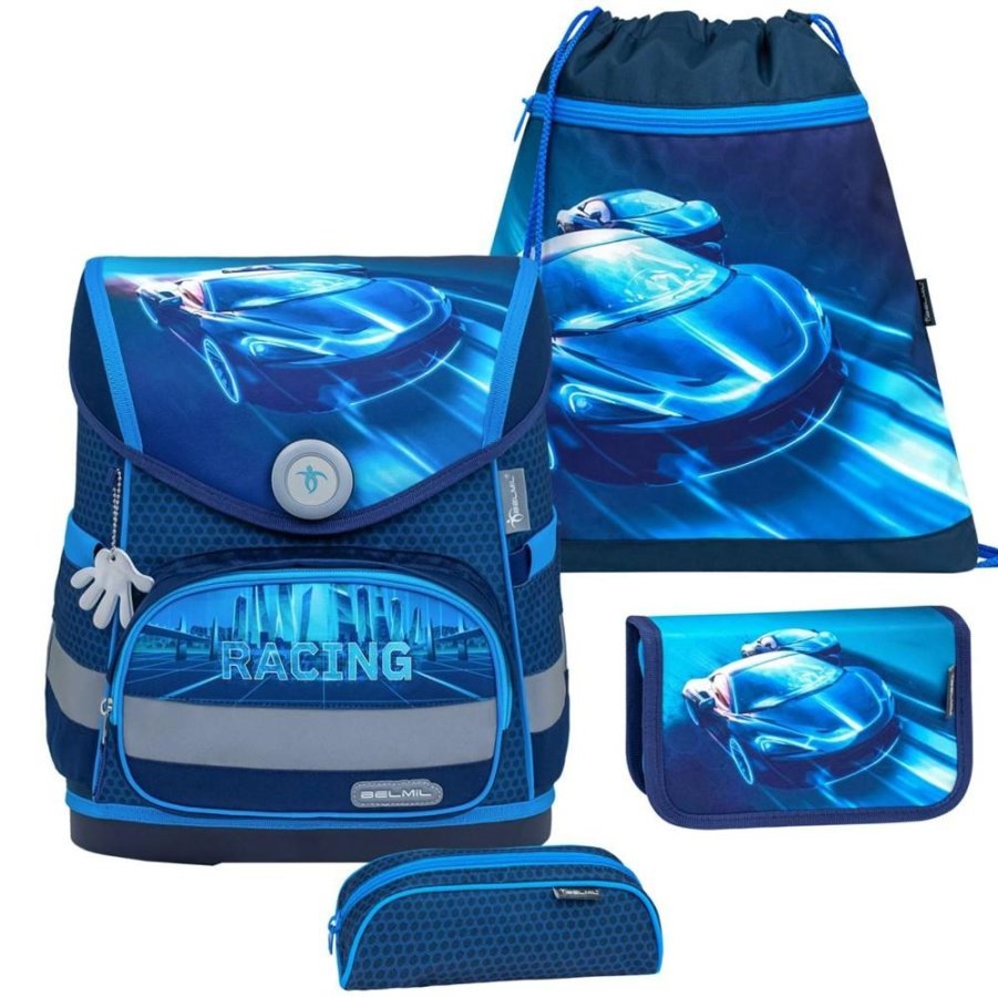 Belmil Schulranzen Set "Compact" (Racing Blue Neon - Rennwagen) für Jungen ab 1. Klasse Grundschule Einschulung Belmil Schulranzen Set "Compact" (Racing Blue Neon - Rennwagen) für Jungen ab 1. Klasse Grundschule Einschulung von Belmil