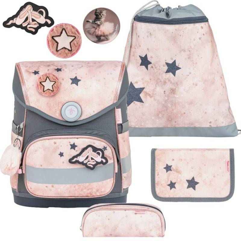 Belmil Schulranzen Set COMPACT mit PATCH 4tlg Belle Pirouette (Motiv: Ballett) von Belmil