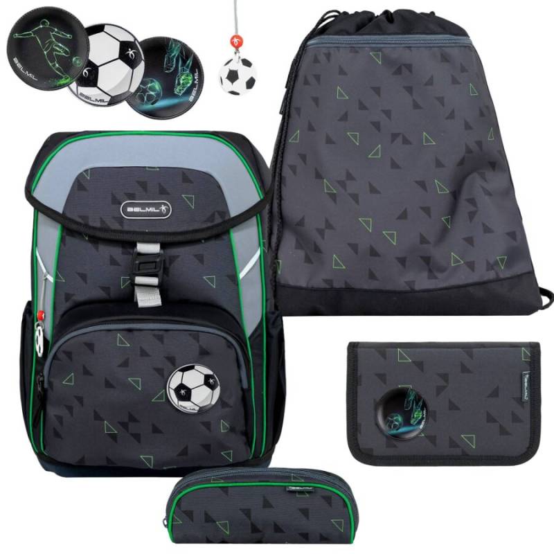 Belmil Schulranzen Set MAXI 4tlg Fußball "Striker X" von Belmil