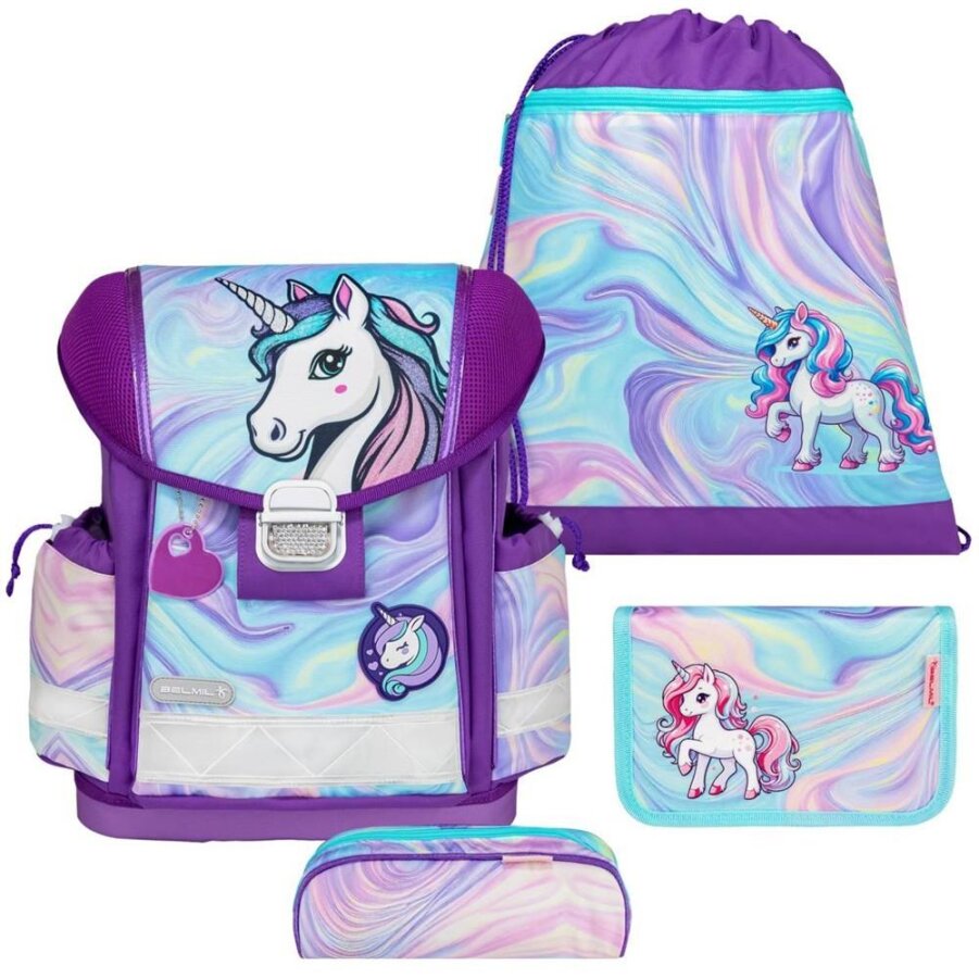 Belmil Schulranzen Set Mädchen Unicorn Dream (Motiv: Einhorn) "Classy", ab 1.Klasse Grundschule von Belmil