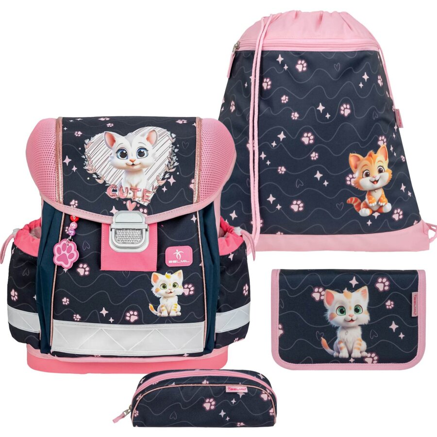 Belmil Schulranzen Set Mädchen ab 1.Klasse Classy Cute Kitten Pinky Kätzchen | AGR & Leicht Belmil Schulranzen Set Mädchen ab 1.Klasse Classy Cute Kitten Pinky Kätzchen | AGR & Leicht von Belmil