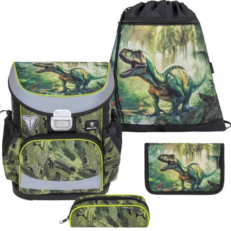 Belmil Schulranzen Set Jungen Lost World (Motiv: Dinosaurier) "Mini Fit" für kleinere Kinder, ab 1.Klasse Grundschule von Belmil