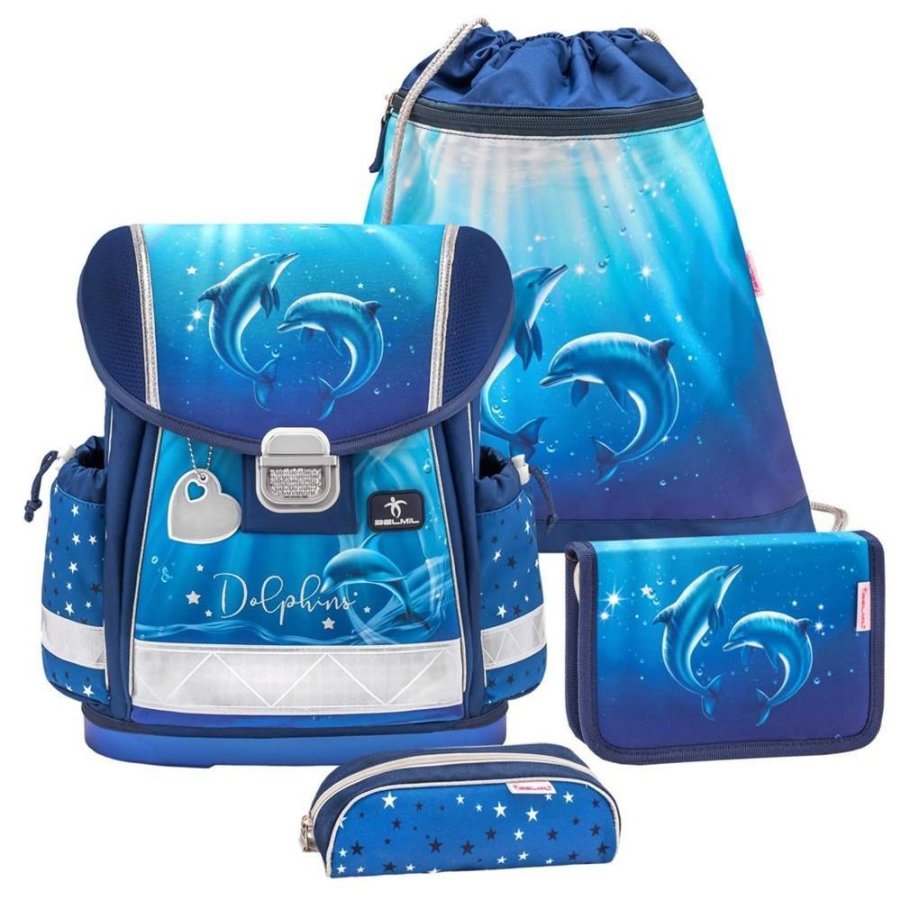 Belmil Schulranzen Set Mädchen Dolphins (Motiv: Delfin) "Classy", ab 1.Klasse Grundschule von Belmil