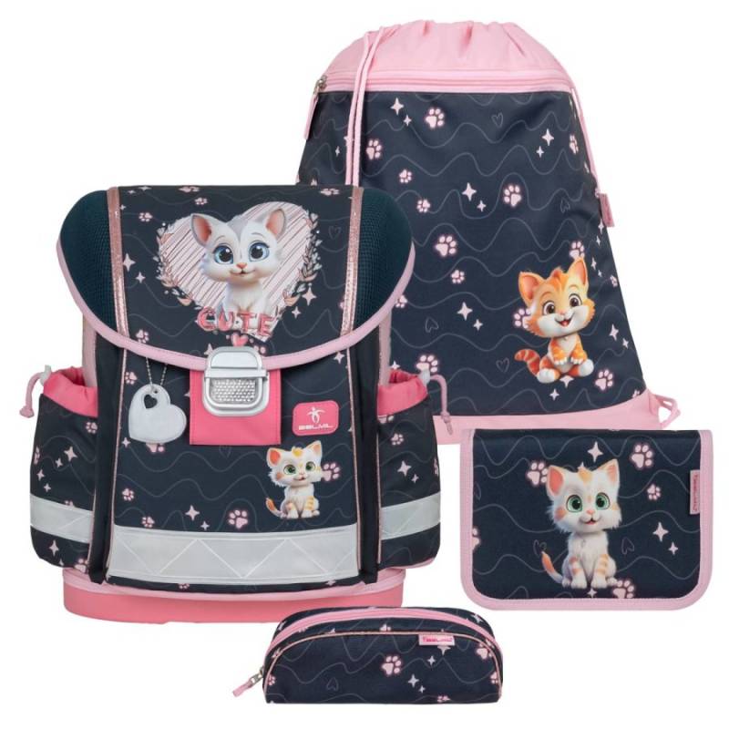 Schulranzen Set CLASSY 4tlg Kätzchen "Cute Kitten" für Mädchen BELMIL von Belmil