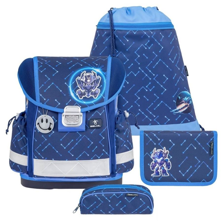 Belmil Schulranzen Set Jungen Navy Blue Tech (Motiv: Roboter) "Classy", ab 1.Klasse Grundschule Belmil Schulranzen Set Jungen Navy Blue Tech (Motiv: Roboter) "Classy", ab 1.Klasse Grundschule von Belmil