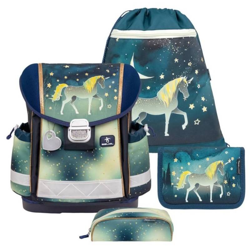 Schulranzen Set CLASSY 4tlg Einhorn "Sparkeling Unicorn" für Mädchen BELMIL von Belmil