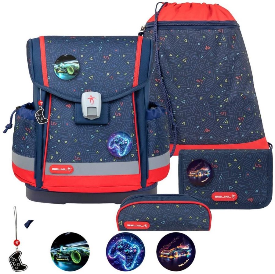 Schulranzen-Set CLASSY-PLUS mit PATCH 5tlg Gamer Schulranzen-Set CLASSY-PLUS mit PATCH 5tlg Gamer von Belmil