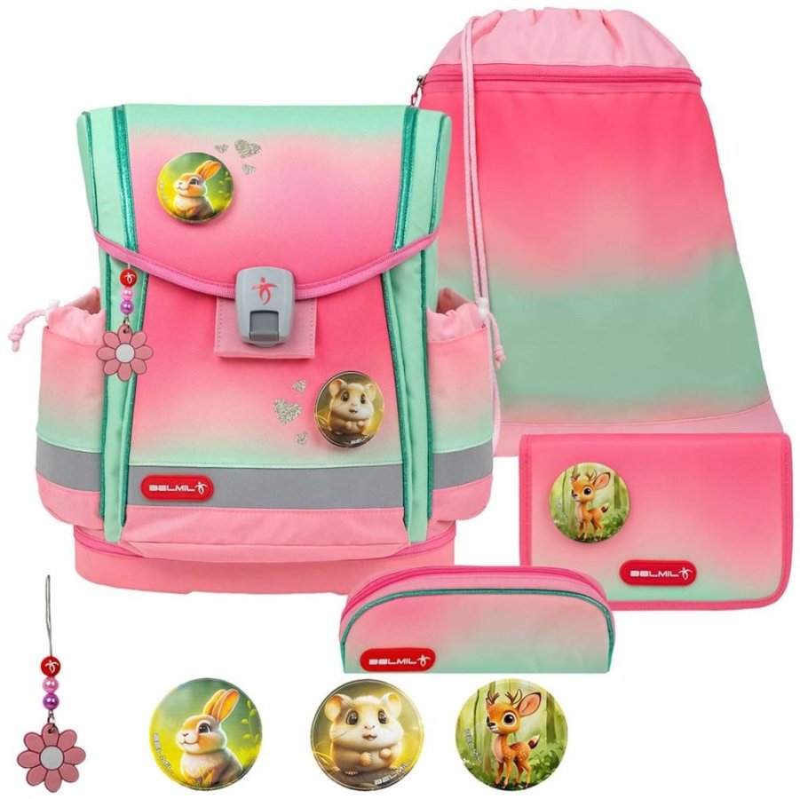 Schulranzen-Set CLASSY-PLUS mit PATCH 5tlg Mint Rose Ombre Schulranzen-Set CLASSY-PLUS mit PATCH 5tlg Mint Rose Ombre von Belmil
