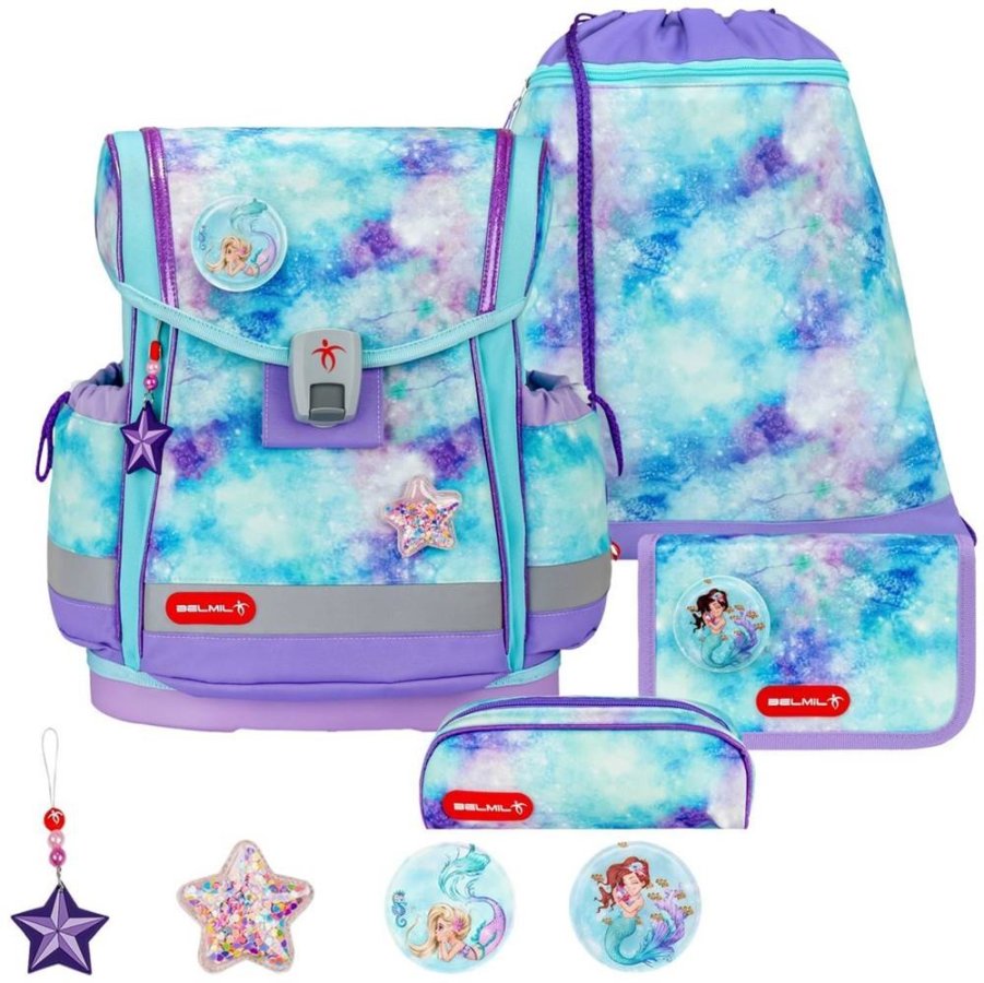Schulranzen-Set CLASSY-PLUS mit PATCH 5tlg Mermaids Schulranzen-Set CLASSY-PLUS mit PATCH 5tlg Mermaids von Belmil