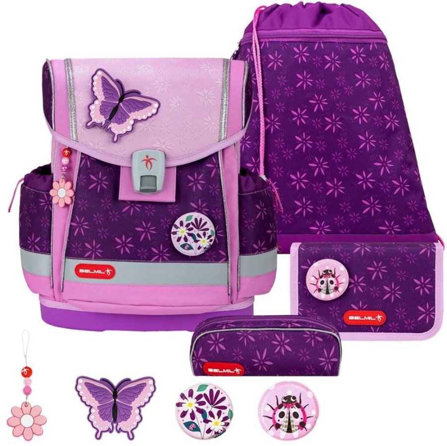 Schulranzen-Set CLASSY-PLUS mit PATCH 5tlg Purple Spring Schulranzen-Set CLASSY-PLUS mit PATCH 5tlg Purple Spring von Belmil