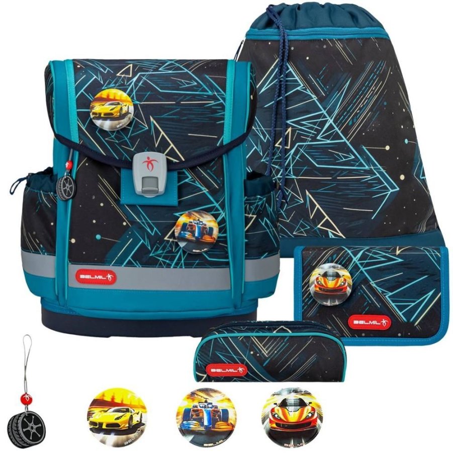 Schulranzen-Set CLASSY-PLUS mit PATCH 5tlg Racing Car Blue Schulranzen-Set CLASSY-PLUS mit PATCH 5tlg Racing Car Blue von Belmil