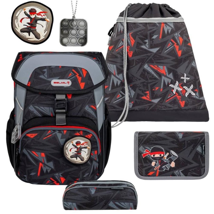 Schulranzen-Set MAXI mit Patch 5tlg "Ninja Game" Schulranzen-Set MAXI mit Patch 5tlg "Ninja Game" von Belmil