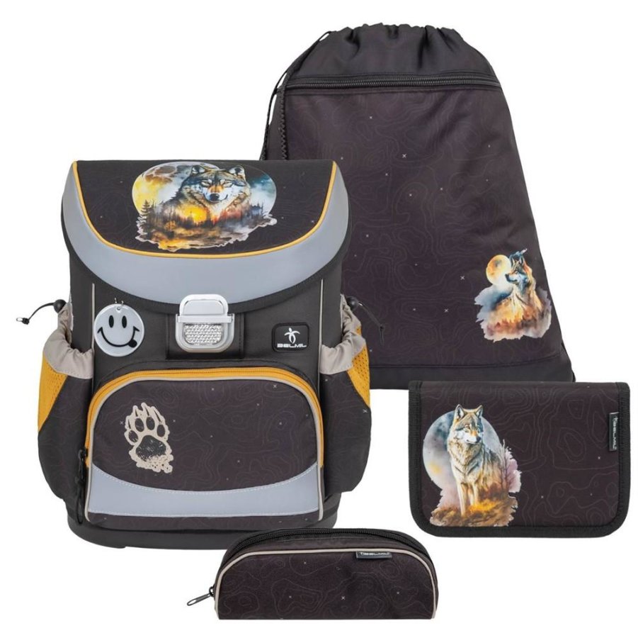 Belmil Schulranzen Set Jungen Moonless Night (Motiv: Wolf) "Mini Fit" für kleinere Kinder, ab 1.Klasse Grundschule Belmil Schulranzen Set Jungen Moonless Night (Motiv: Wolf) "Mini Fit" für kleinere Kinder, ab 1.Klasse Grundschule von Belmil
