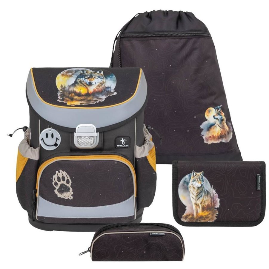 Schulranzen Set MINI FIT 4tlg. Wolf "Moonless Night" für Jungen BELMIL von Belmil