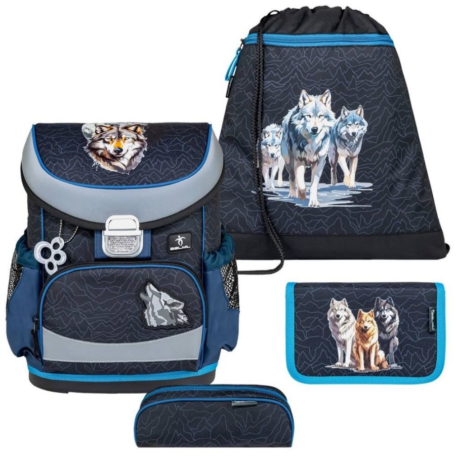 Belmil Schulranzen Set Jungen Wolves Pack (Motiv: Wolf) "Mini Fit" für kleinere Kinder, ab 1.Klasse Grundschule Belmil Schulranzen Set Jungen Wolves Pack (Motiv: Wolf) "Mini Fit" für kleinere Kinder, ab 1.Klasse Grundschule von Belmil