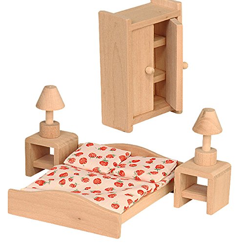 beluga Spielwaren 70116 Puppenhausmöbel Schlafzimmer, Multicolour von beluga Spielwaren