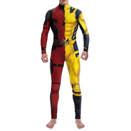 Bemeiren Halloween-Superhelden-Body für Herren und Damen, Kostüme, 3D-Druck, Zentai-Jumpsuit, Outfit für Erwachsene, Cosplay-Party, Rot und Gelb, L Bemeiren Halloween-Superhelden-Body für Herren und Damen, Kostüme, 3D-Druck, Zentai-Jumpsuit, Outfit für Erwachsene, Cosplay-Party, Rot und Gelb, L von Bemeiren