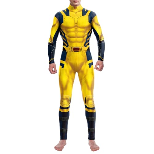 Bemeiren Halloween-Superhelden-Body für Herren und Damen, Kostüme, 3D-Druck, Zentai-Jumpsuit, Outfit für Erwachsene, Cosplay-Party, gelb, M Bemeiren Halloween-Superhelden-Body für Herren und Damen, Kostüme, 3D-Druck, Zentai-Jumpsuit, Outfit für Erwachsene, Cosplay-Party, gelb, M von Bemeiren