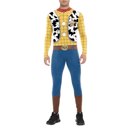 Bemeiren Herren-Bodys mit 3D-Druck, Cartoon-Motiv, Reißverschluss, Stretch, Cosplay-Kostüm für Halloween-Party Bemeiren Herren-Bodys mit 3D-Druck, Cartoon-Motiv, Reißverschluss, Stretch, Cosplay-Kostüm für Halloween-Party von Bemeiren
