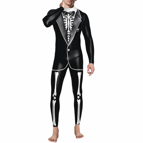 Bemeiren Jumpsuit Custom One Piece Skelett Jumpsuit Realistisches Cosplay Kostüm Frauen Halloween Jumpsuit von Bemeiren