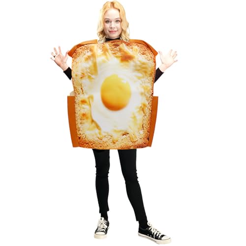 Bemeiren Unisex-Kostüm-Set für Halloween, Spiegeleier mit Toast, lustiges Obst, Cosplay, Verkleidung, Partyanzug für Erwachsene Bemeiren Unisex-Kostüm-Set für Halloween, Spiegeleier mit Toast, lustiges Obst, Cosplay, Verkleidung, Partyanzug für Erwachsene von Bemeiren