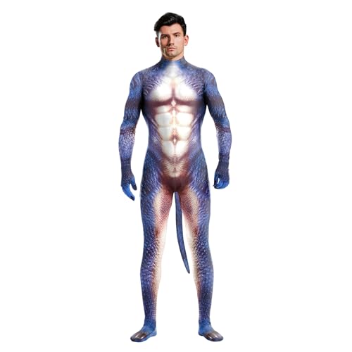Tier-Body mit großem Schwanz für Männer und Frauen, bedruckt, pelziger Overall, Kostüm, Catsuit, Halloween, Motto-Party, Cosplay-Party, Lizard, L Tier-Body mit großem Schwanz für Männer und Frauen, bedruckt, pelziger Overall, Kostüm, Catsuit, Halloween, Motto-Party, Cosplay-Party, Lizard, L von Bemeiren