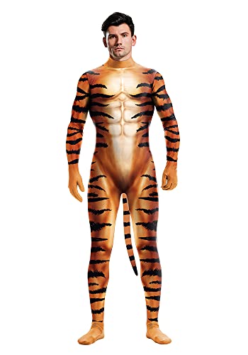 Tier-Body mit großem Schwanz für Männer und Frauen, bedruckt, pelziger Overall, Kostüm, Catsuit, Halloween, Motto-Party, Cosplay-Party, tiger, M Tier-Body mit großem Schwanz für Männer und Frauen, bedruckt, pelziger Overall, Kostüm, Catsuit, Halloween, Motto-Party, Cosplay-Party, tiger, M von Bemeiren