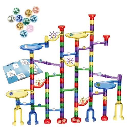 Leuchtendes Kugelbahn Super Set - mit nachtleuchtenden Murmeln, Anti-Wackel, langlebiger Konstruktion & pädagogischem STEM-Spielzeug für Kinder von 4-12 Jahren für neugierige Kinder & junge Baumeister von Ben & Bel