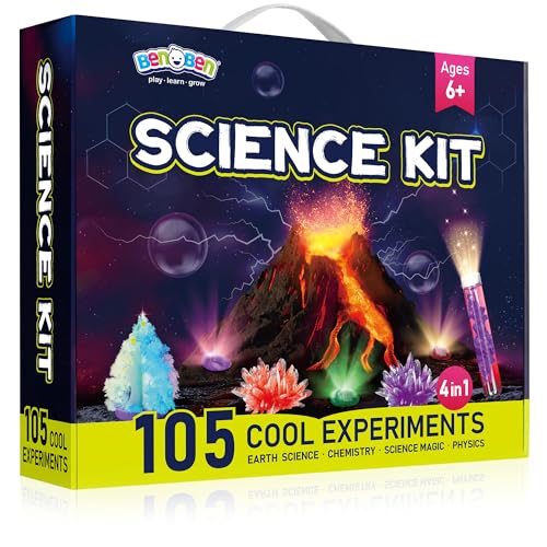 BenBen 105+ Experimente für Kinder ab 6, Wissenschaft Experimentierkasten Komplett-Set, Spielzeug Geschenk für Jungen Mädchen von BenBen