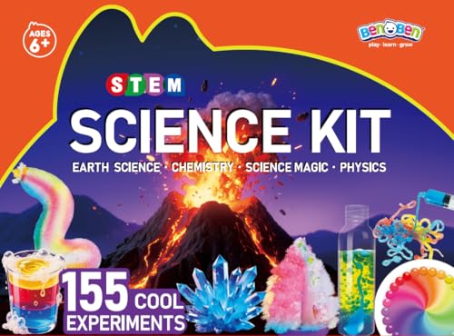 BenBen 155+ Experimente für Kinder ab 6, Wissenschaft Experimentierkasten Komplett-Set, Spielzeug Geschenk für Jungen Mädchen von BenBen