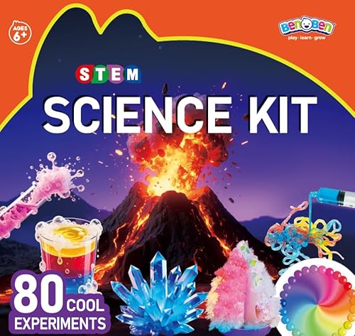 BenBen 80+ Experimente für Kinder ab 6, Wissenschaft Experimentierkasten Komplett-Set, Spielzeug Geschenk für Jungen Mädchen von BenBen