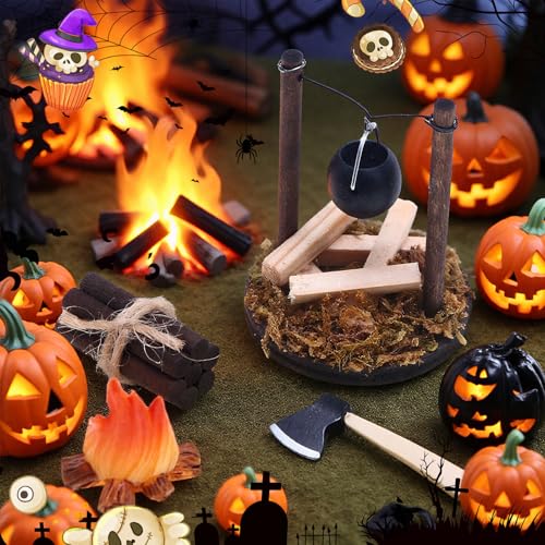 Benaton 4 Stück Mini Lagerfeuer Wichtelzubehör, Wichtel Outdoor Camping Zubehör mit Brennholz Heizenofen Lagerfeuer Axt, Holz Puppenhaus Lagerfeuer Weihnachts für Halloween Weihnachten Benaton 4 Stück Mini Lagerfeuer Wichtelzubehör, Wichtel Outdoor Camping Zubehör mit Brennholz Heizenofen Lagerfeuer Axt, Holz Puppenhaus Lagerfeuer Weihnachts für Halloween Weihnachten von Benaton