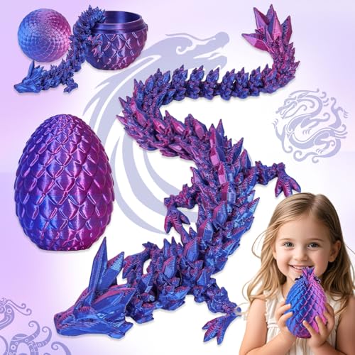Benaton Drachenei Mit Drache, Drachen Spielzeug, Beweglicher 3D Gedruckter Drache, Mythische Dracheneier Mit Drachen Im Inneren, 3D-Gedruckter Beweglicher Überraschungsdrache Für Kinder Erwachsene von Benaton