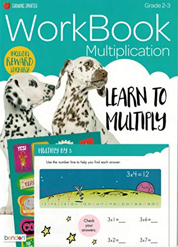 Bendon Growing Smarter 32-seitiges Multiplikations-Arbeitsbuch mit Aufklebern (Klasse 2-3) von Bendon