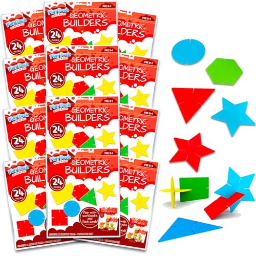 Bulk Paper Geometrische Verbindungsformen Baustein-Set – Bündel mit über 200 geometrischen Baumeistern für Formerkennung, Muster und mehr, 12 Tangram-Spielpackungen, Partygeschenk-Set Bulk Paper Geometrische Verbindungsformen Baustein-Set – Bündel mit über 200 geometrischen Baumeistern für Formerkennung, Muster und mehr, 12 Tangram-Spielpackungen, Partygeschenk-Set von Bendon