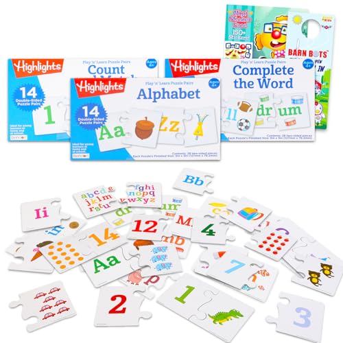 Bulk Selbstkorrigierende Puzzles für Kleinkinder - Bundle mit 42 doppelseitigen passenden Puzzleteilen Paaren Vorschule Kindergarten Spiele | Highlights Lernspielzeug Pre-K Klassenzimmer Aktivitäten Bulk Selbstkorrigierende Puzzles für Kleinkinder - Bundle mit 42 doppelseitigen passenden Puzzleteilen Paaren Vorschule Kindergarten Spiele | Highlights Lernspielzeug Pre-K Klassenzimmer Aktivitäten von Bendon