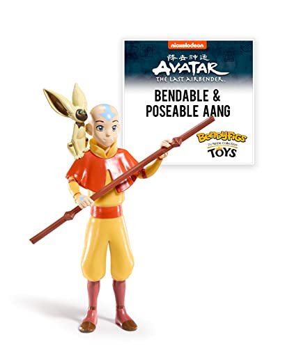 BendyFigs The Noble Collection Avatar Aang - Noble Toys 18cm Bendable Posable Collectible Doll Figure with Stand and Mini Accessory von BendyFigs
