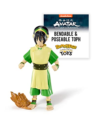 BendyFigs The Noble Collection Avatar Toph - Noble Toys 17cm Bendable Posable Collectible Doll Figure with Stand and Mini Accessory von BendyFigs