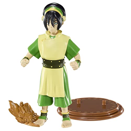 BendyFigs The Noble Collection Avatar Toph - Noble Toys 17cm Bendable Posable Collectible Doll Figure with Stand and Mini Accessory von BendyFigs