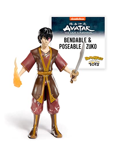 BendyFigs The Noble Collection Avatar Zuko - Noble Toys 19cm Bendable Posable Collectible Doll Figure with Stand and Mini Accessory von BendyFigs