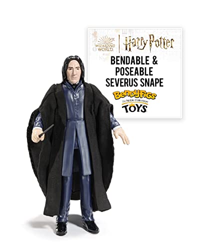 BendyFigs The Noble Collection Harry Potter - Severus Snape - Noble Toys 16cm Bendable Posable Collectible Doll Figure with Stand and Mini Accessory von BendyFigs